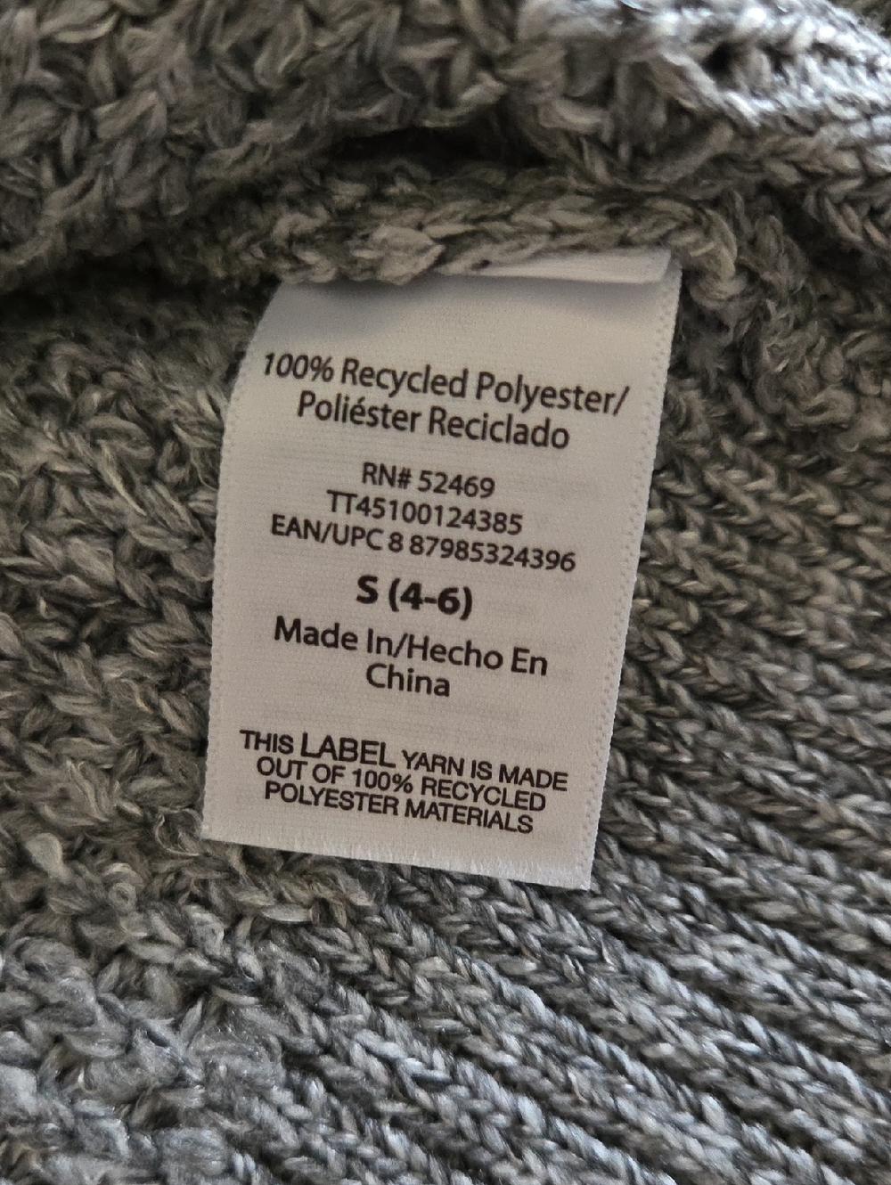 Waffle Knit Gray Crewneck Women's Sweater - Picture 4 of 5